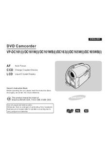 Samsung VP DC 163 manual. Camera Instructions.